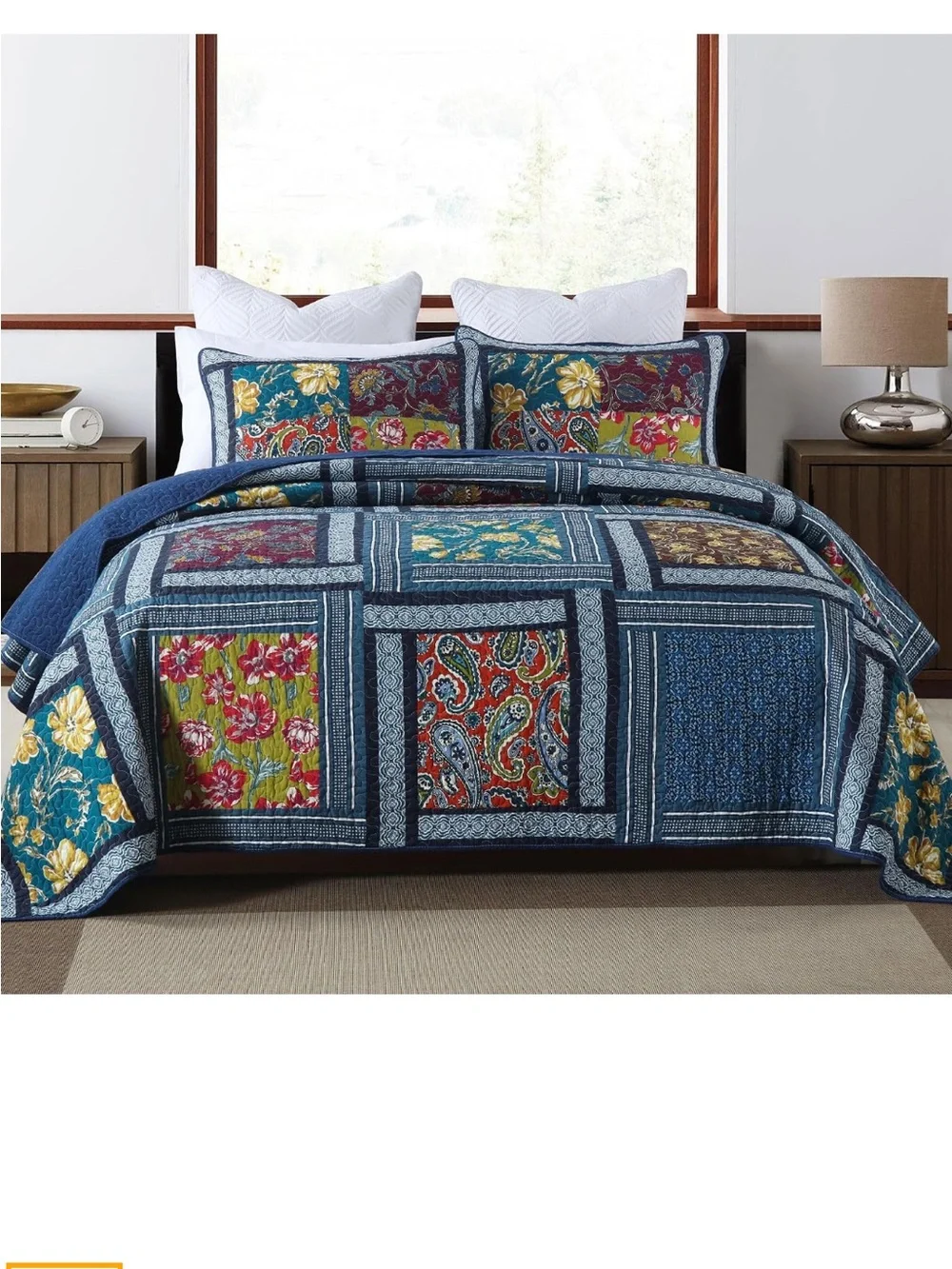 Secgo Queen Comforter Set for Bed - 100% Cotton Quilts Queen Size, Burgundy